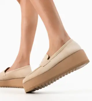 Pantofi casual dama Weser Bej imagine