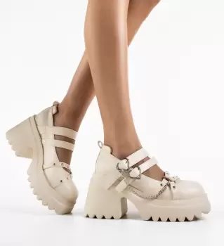 Pantofi Casual dama Ykeaz Bej imagine