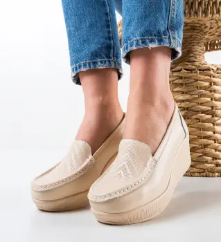 Pantofi Casual Ely Bej imagine