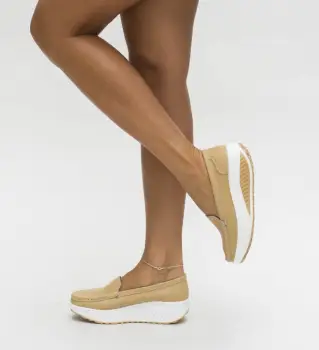 Pantofi Casual Musta Bej imagine