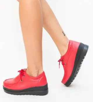 Pantofi Casual Petro Rosii imagine