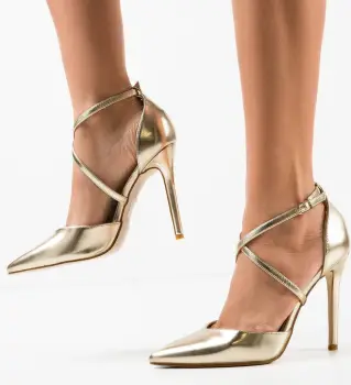 Pantofi cu toc Arpat Aurii imagine
