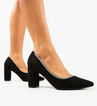 Pantofi cu toc Bavalka Negri imagine