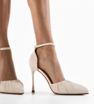 Pantofi cu toc Clay Albi imagine