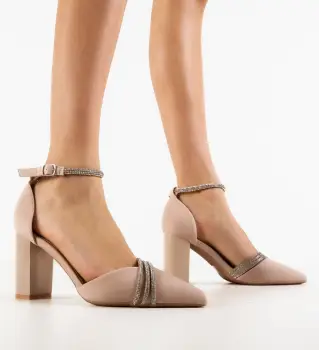 Pantofi cu toc Congo Bej imagine