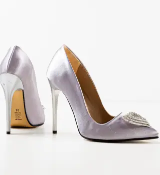 Pantofi cu toc Deltafor Gri imagine