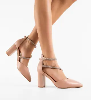 Pantofi cu toc Eufrat Roz imagine