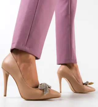 Pantofi cu toc Fanse Bej imagine