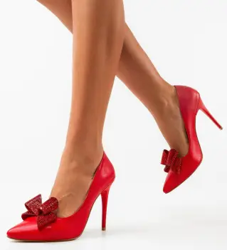 Pantofi cu toc Farma Rosii 2 imagine