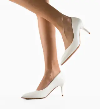 Pantofi cu toc Gangel Albi imagine
