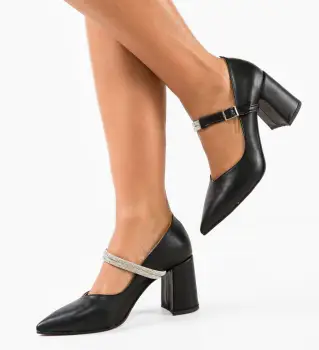 Pantofi cu toc Gernyb Negri 2 imagine