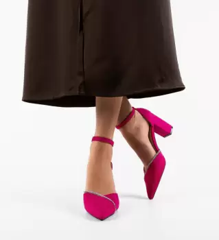 Pantofi cu toc Hajag Fuchsia imagine