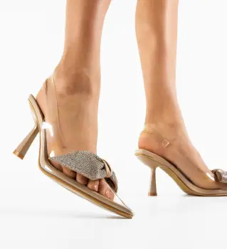 Pantofi cu toc Hector Bej imagine