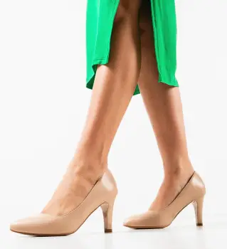 Pantofi cu toc Hugo Bej imagine