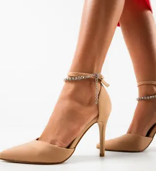 Pantofi cu toc Kamiona Bej imagine