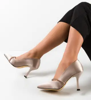 Pantofi cu toc Kimol Bej imagine