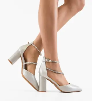 Pantofi cu toc Kudia Argintii imagine