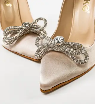 Pantofi cu toc Lelery Bej imagine