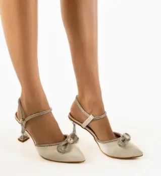 Pantofi cu toc Lerty Bej imagine
