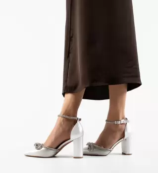 Pantofi cu toc Lester Argintii imagine