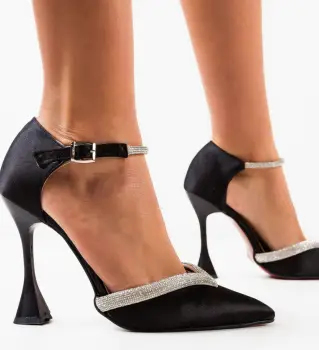 Pantofi cu toc Meko Negri 2 imagine