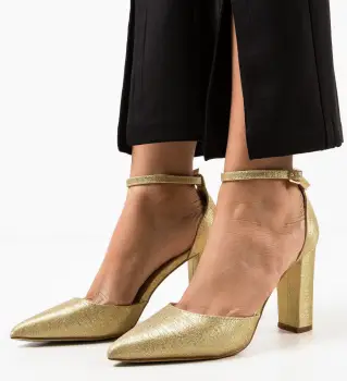 Pantofi cu toc Nakara Aurii imagine