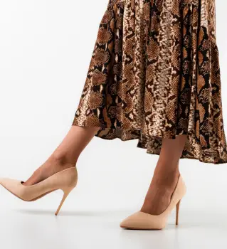 Pantofi cu toc Ojah Bej imagine