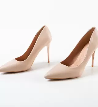 Pantofi cu toc Oknam Bej imagine
