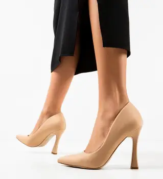 Pantofi cu toc Olyga Bej imagine