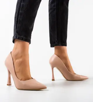 Pantofi cu toc Pakun Bej imagine
