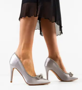 Pantofi cu toc Reytar Gri imagine