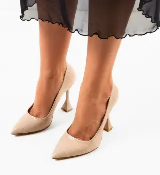 Pantofi cu toc Rimo Bej imagine