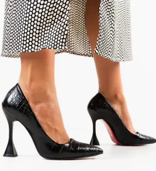 Pantofi cu toc Rimo Negri 3 imagine