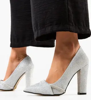 Pantofi cu toc Roka Argintii imagine