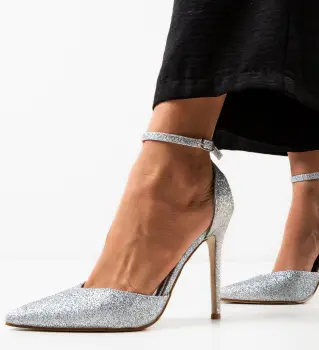 Pantofi cu toc Sofly Argintii imagine