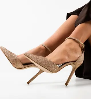 Pantofi cu toc Sofly Aurii imagine