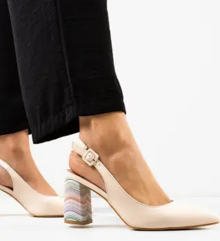 Pantofi cu toc Soka Roz imagine