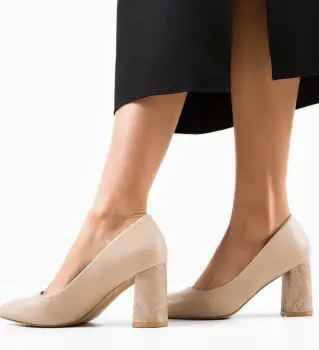 Pantofi cu toc Tuka Nude imagine