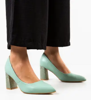 Pantofi cu toc Tuka Verzi imagine