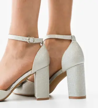 Pantofi cu toc Undya Argintii imagine
