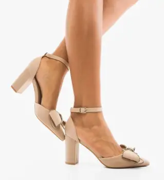 Pantofi cu toc Undya Bej imagine