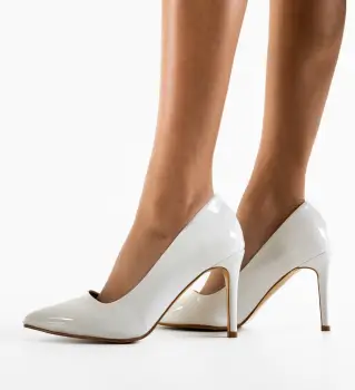 Pantofi cu toc Weps Albi 3 imagine