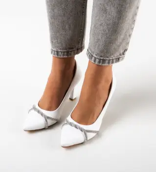 Pantofi cu toc Yajo Albi imagine