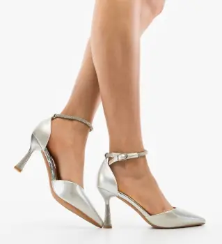Pantofi cu toc Ydeu Argintii imagine
