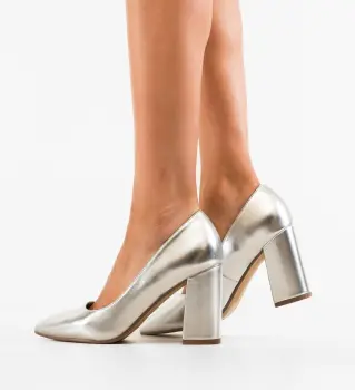 Pantofi dama Aisha Argintii imagine