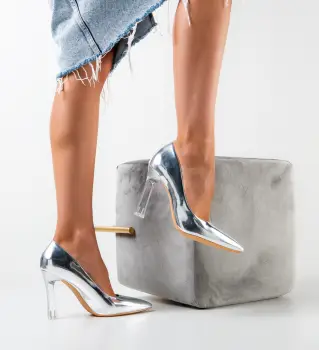 Pantofi dama Aple Argintii imagine