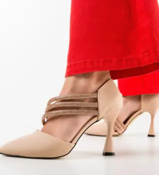 Pantofi dama Aquila Bej imagine