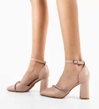 Pantofi dama Dem Bej 2 imagine