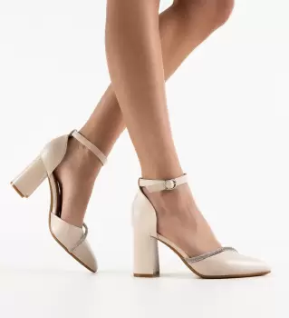 Pantofi dama Dem Bej imagine