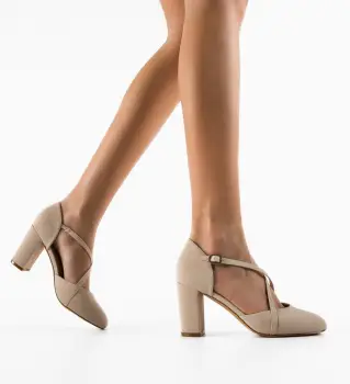Pantofi dama Enora Bej 2 imagine